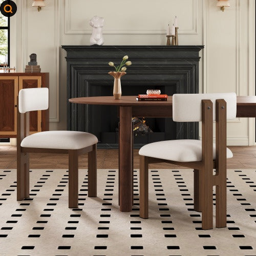 Upholstered Armless Dining Chairs with Metal Legs — Set of 2 | Modern & Stylish