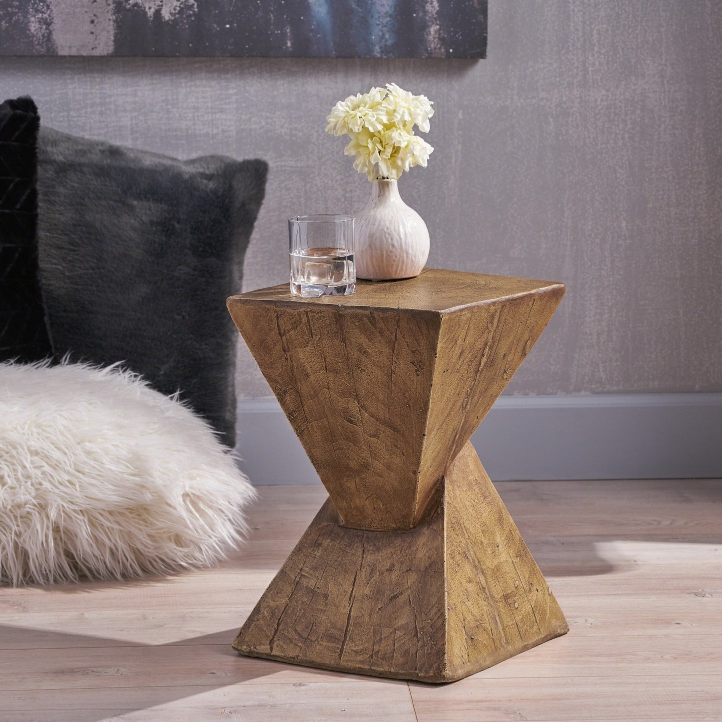 Tess Side Table — Hand-Painted Hourglass Accent Table | Seraph & Stone