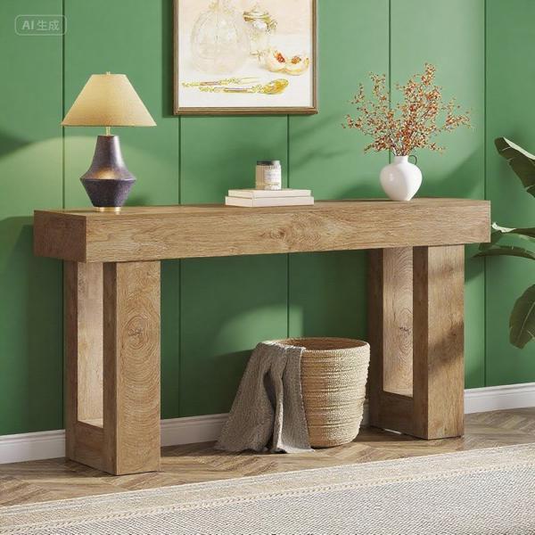 63-inch Rustic Long Console Table – Farmhouse-Style Hallway & Living Room Piece