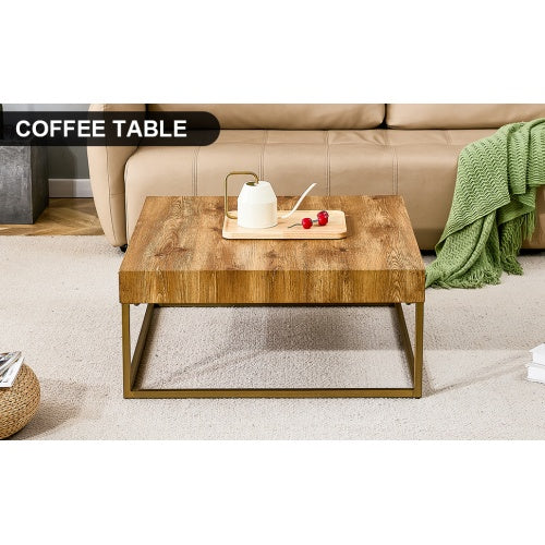 Modern Rectangular Coffee / Dining Table — MDF Top & Metal Legs