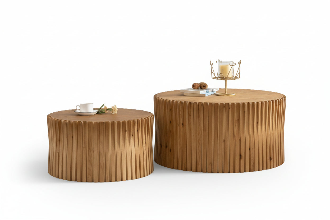 Vintage Cylindrical Nesting Coffee Table