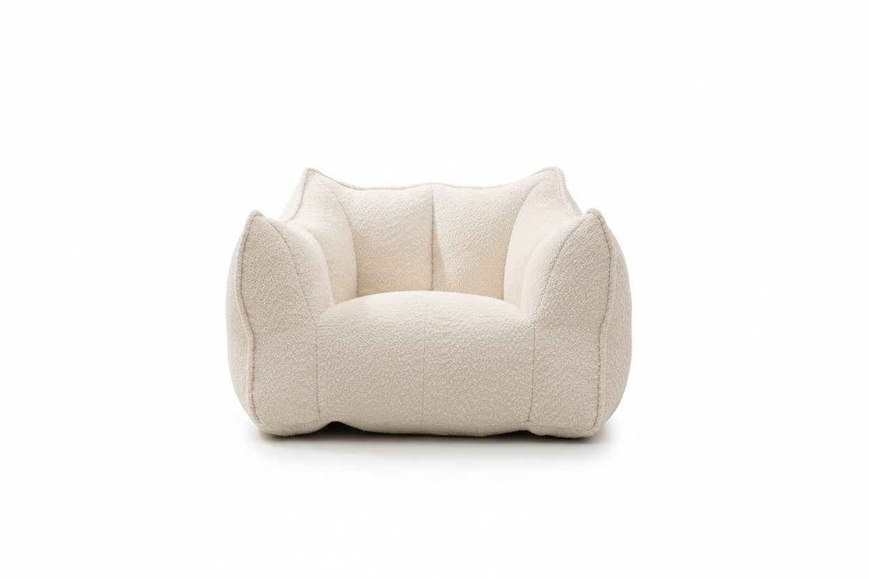 Compressed Plush Bean Bag Sofa – Ultra‑Soft Bouclé Lounge Chair