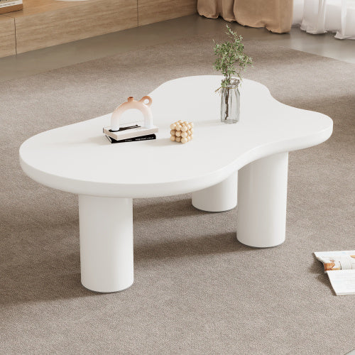 White Cloud-Shaped Coffee Table – Irregular 3-Leg Modern Centrepiece