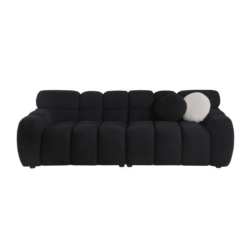 Marshmallow Bouclé Sofa 3-Seater — 87.4" Deep & Cozy Structure