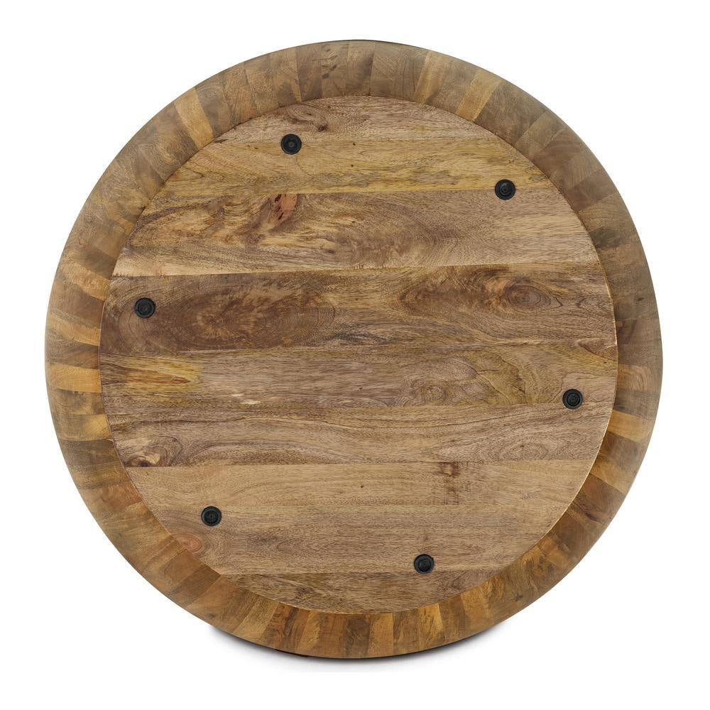 Goa 36 In. Natural round Wood Top Coffee Table