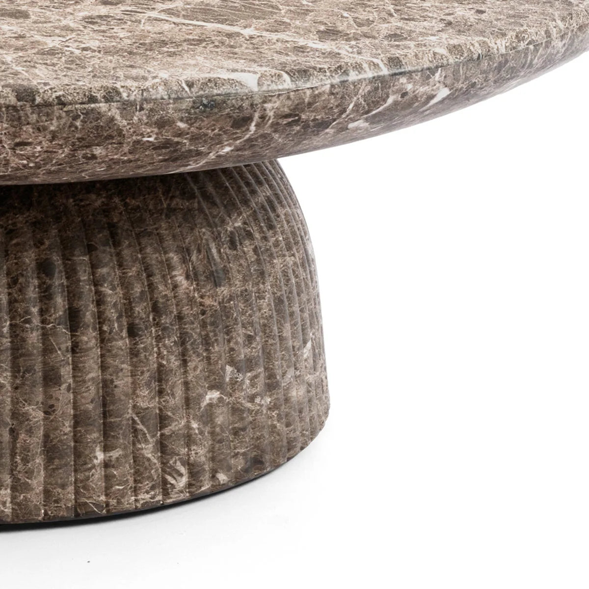 Maddox Single round Coffee Table Stone Marble Effect