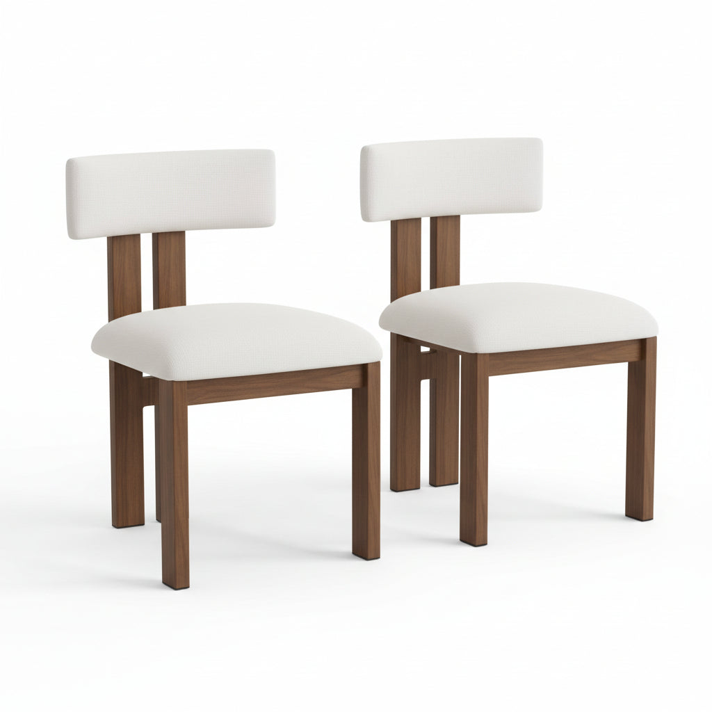 Upholstered Armless Dining Chairs with Metal Legs