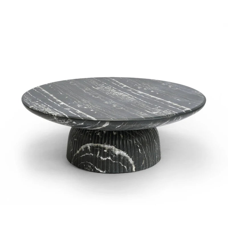 Maddox Single round Coffee Table Stone Marble Effect