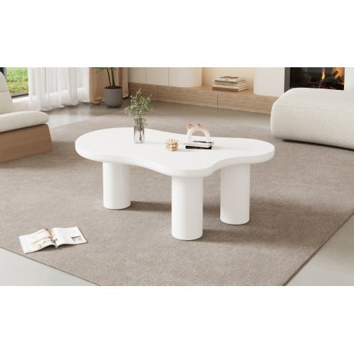 White Cloud-Shaped Coffee Table – Irregular 3-Leg Modern Centrepiece