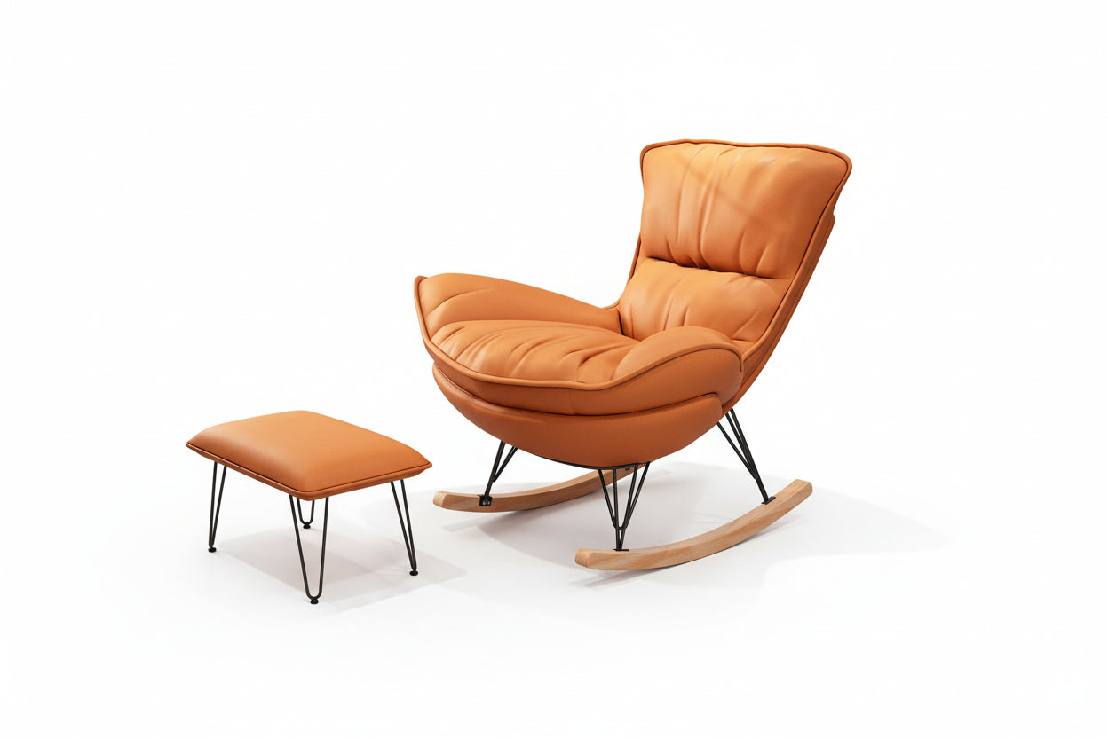 Casual Reclining Rocking Chair Couch