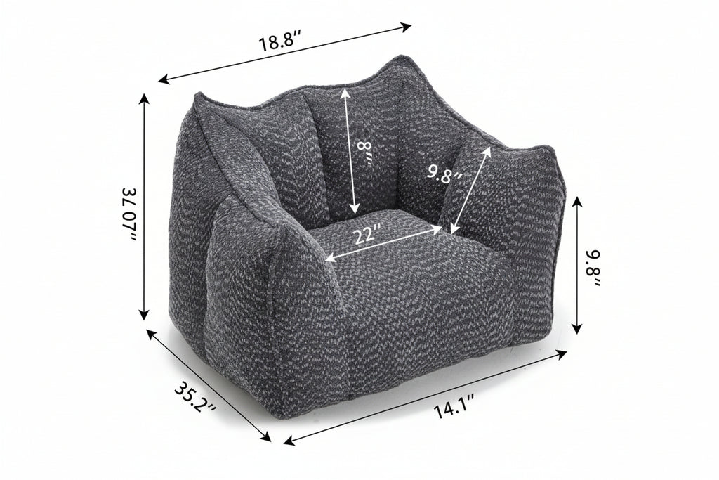 Compressed Plush Bouclé Bean Bag Sofa