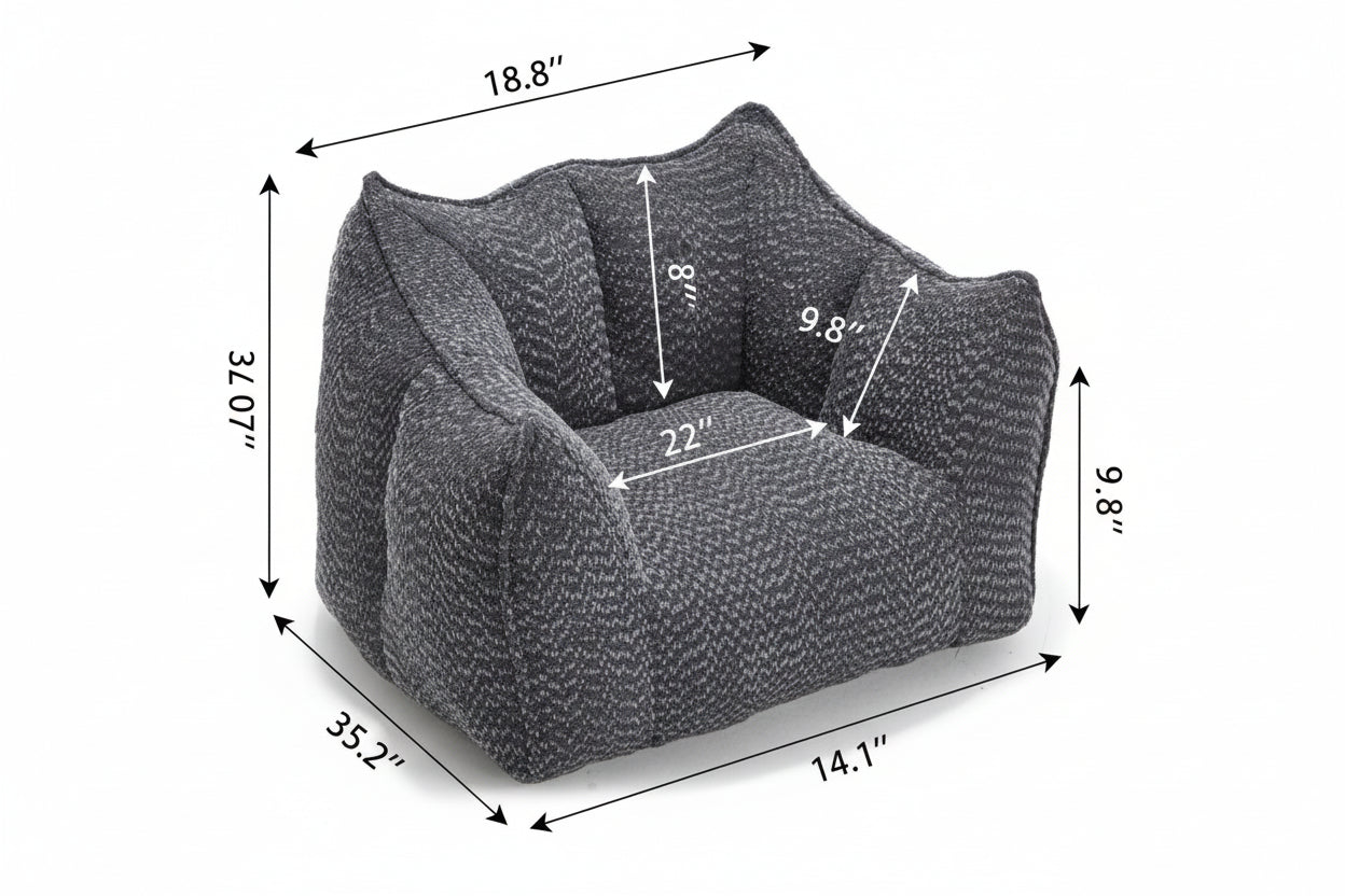 Compressed Plush Bouclé Bean Bag Sofa