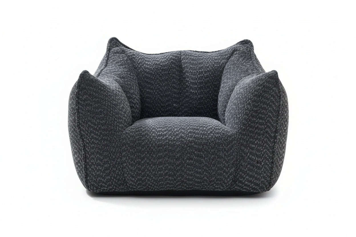 Compressed Plush Bouclé Bean Bag Sofa