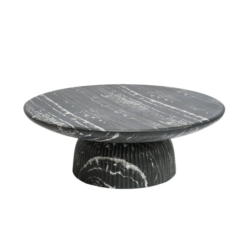 Maddox Single round Coffee Table Stone Marble Effect