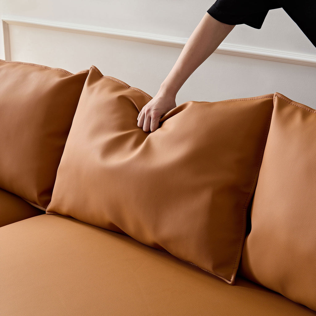 5-Seat Modern Sectional Curved Sofa Couch for Living Room Apartment Office,Orange