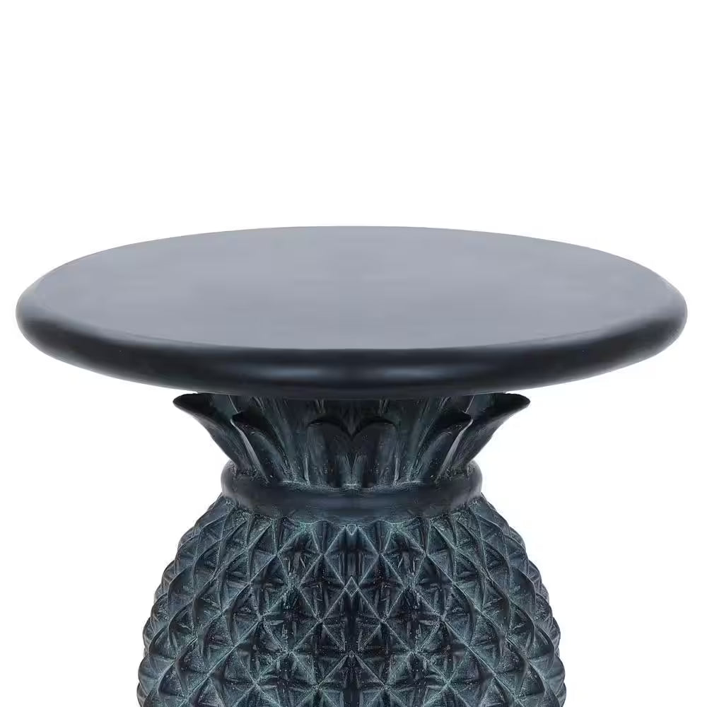 Round Gray Ceramic 21 In. H Outdoor Side Table
