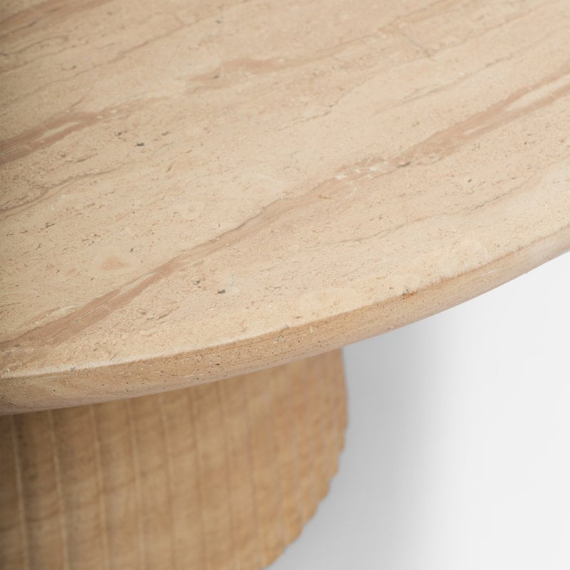Maddox Single round Coffee Table Stone Marble Effect