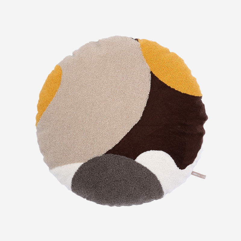 Geometric Color Block Art Embroidery Modern Minimalist Sofa Living Room Pillow