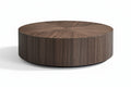 35.43 Inch Modern round Coffee Table MDF Coffee Table for Living Room,Drum Center Table for Apartment,No Need Assembly,Walnut