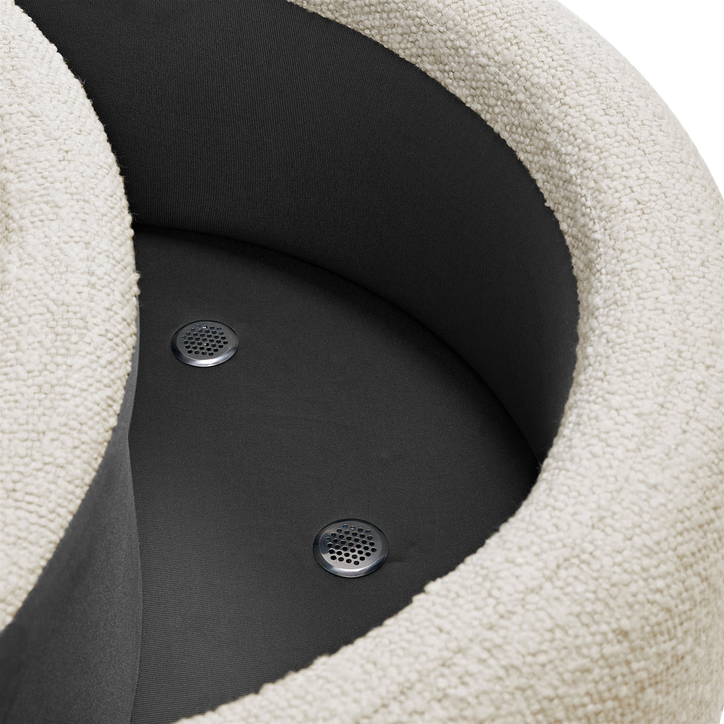 Juliet Modern Boucle Chaise & Storage Ottoman, Pearl