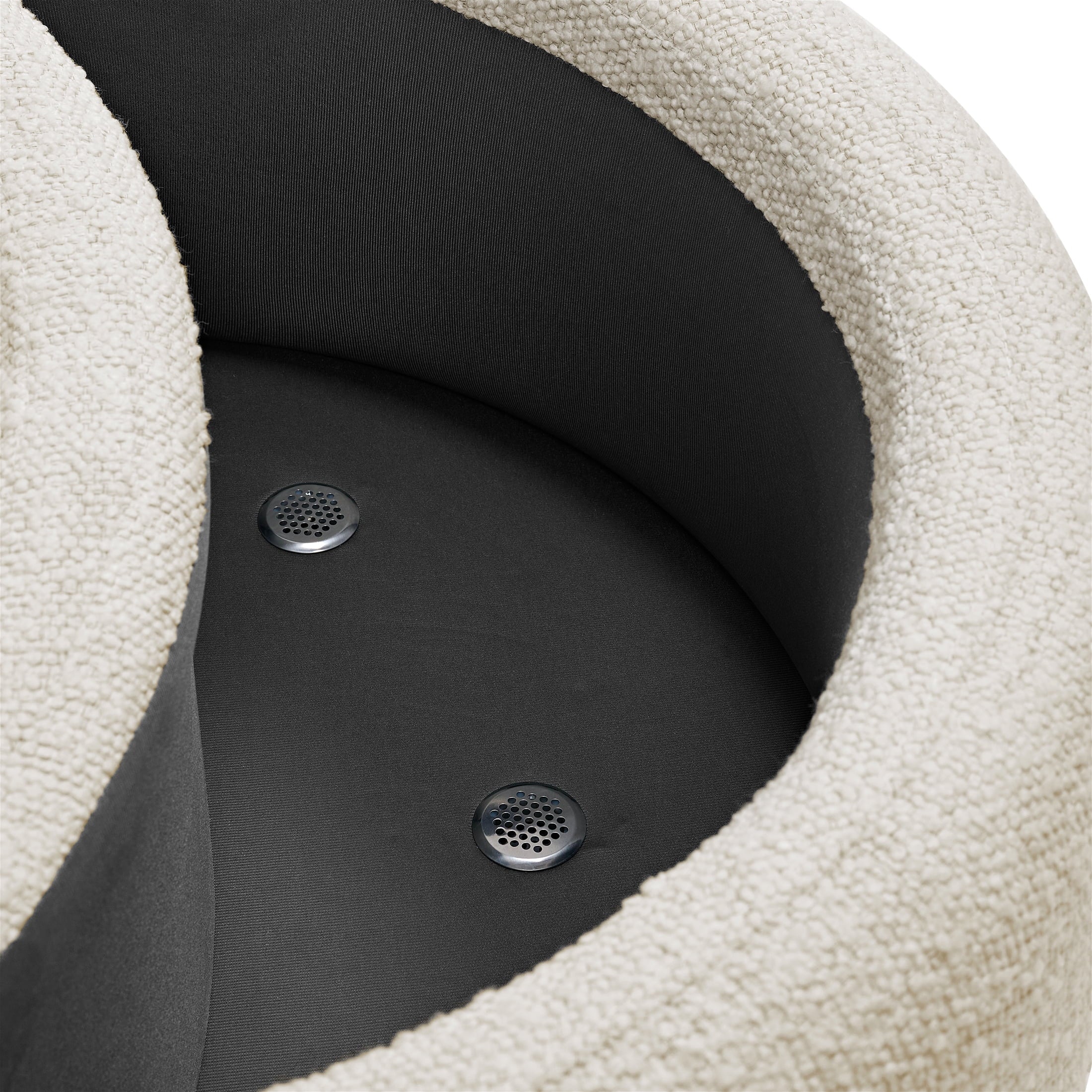 Juliet Modern Boucle Chaise & Storage Ottoman, Pearl