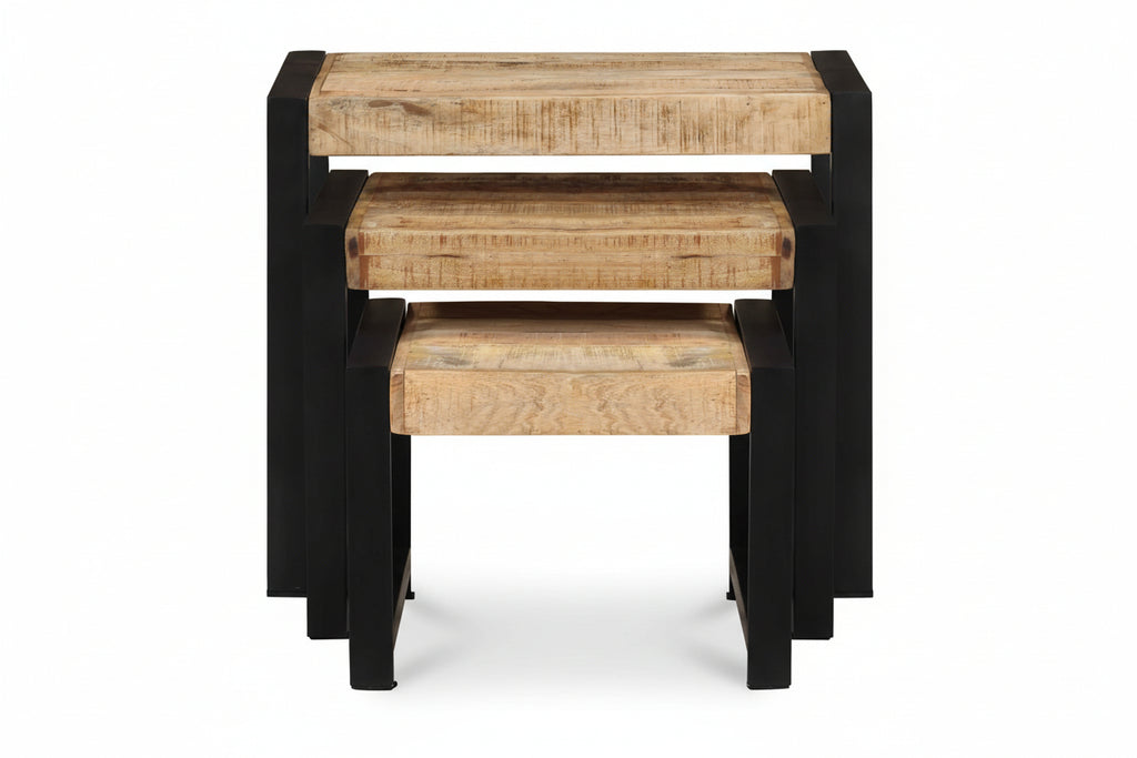 Nesting Tables 3 Pieces Solid Mango Wood