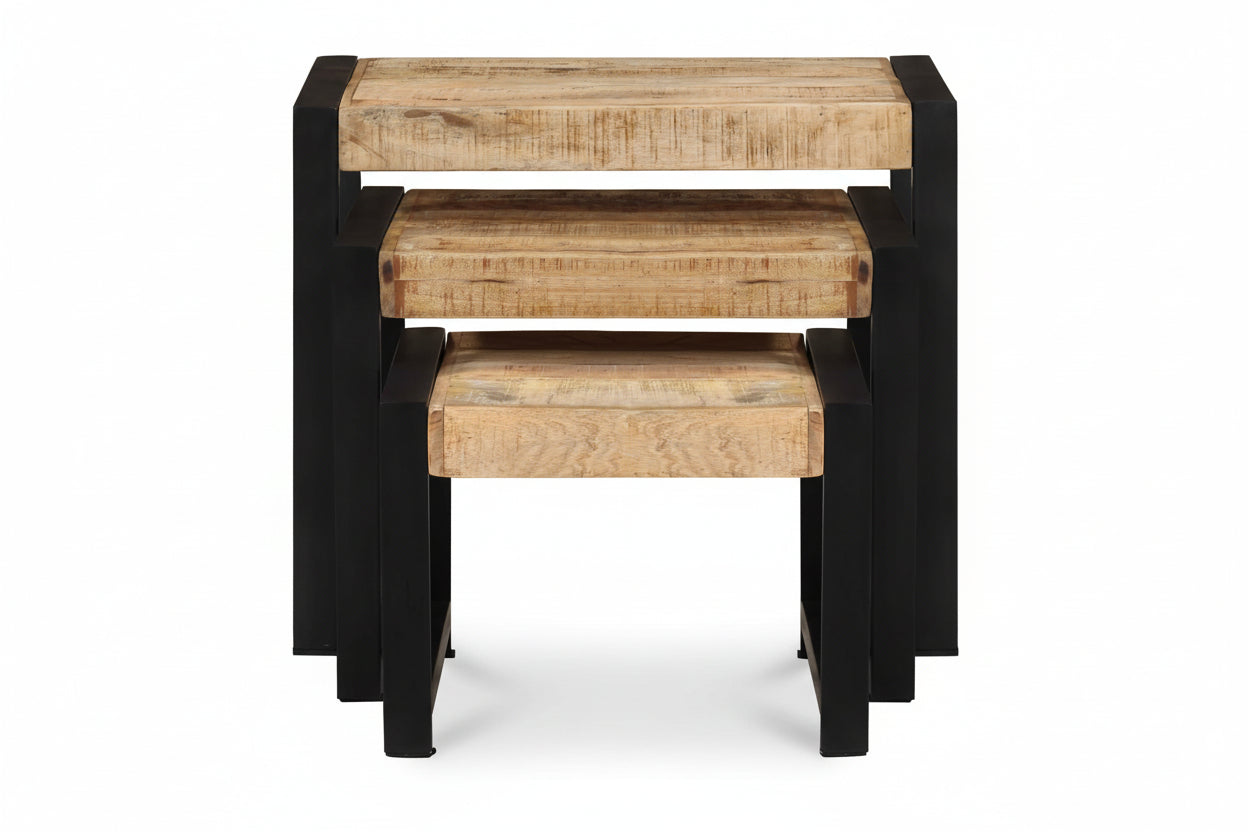 Nesting Tables 3 Pieces Solid Mango Wood
