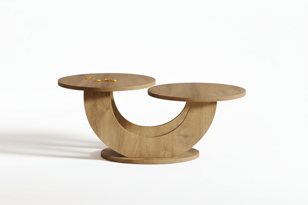 45" round Coffee Table with Storage, Low Center Table for Living Room