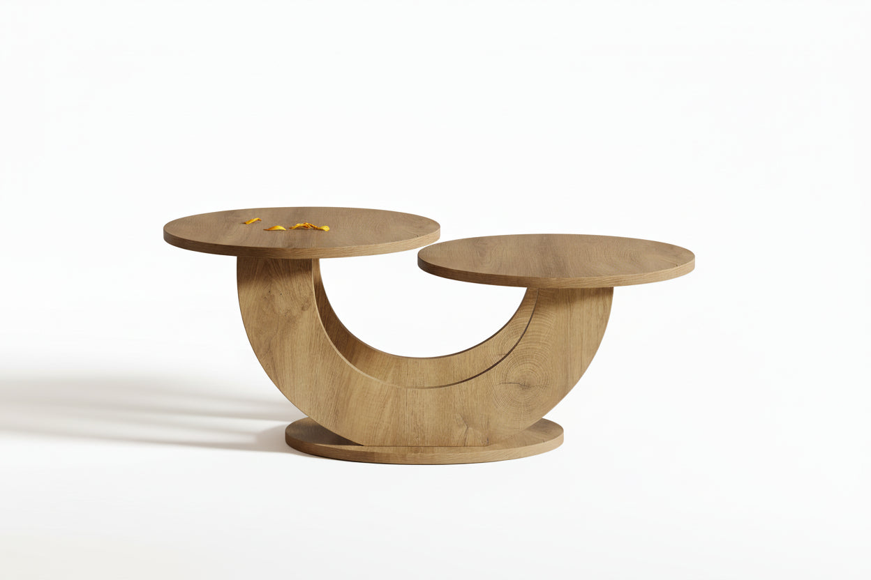 45" round Coffee Table with Storage, Low Center Table for Living Room