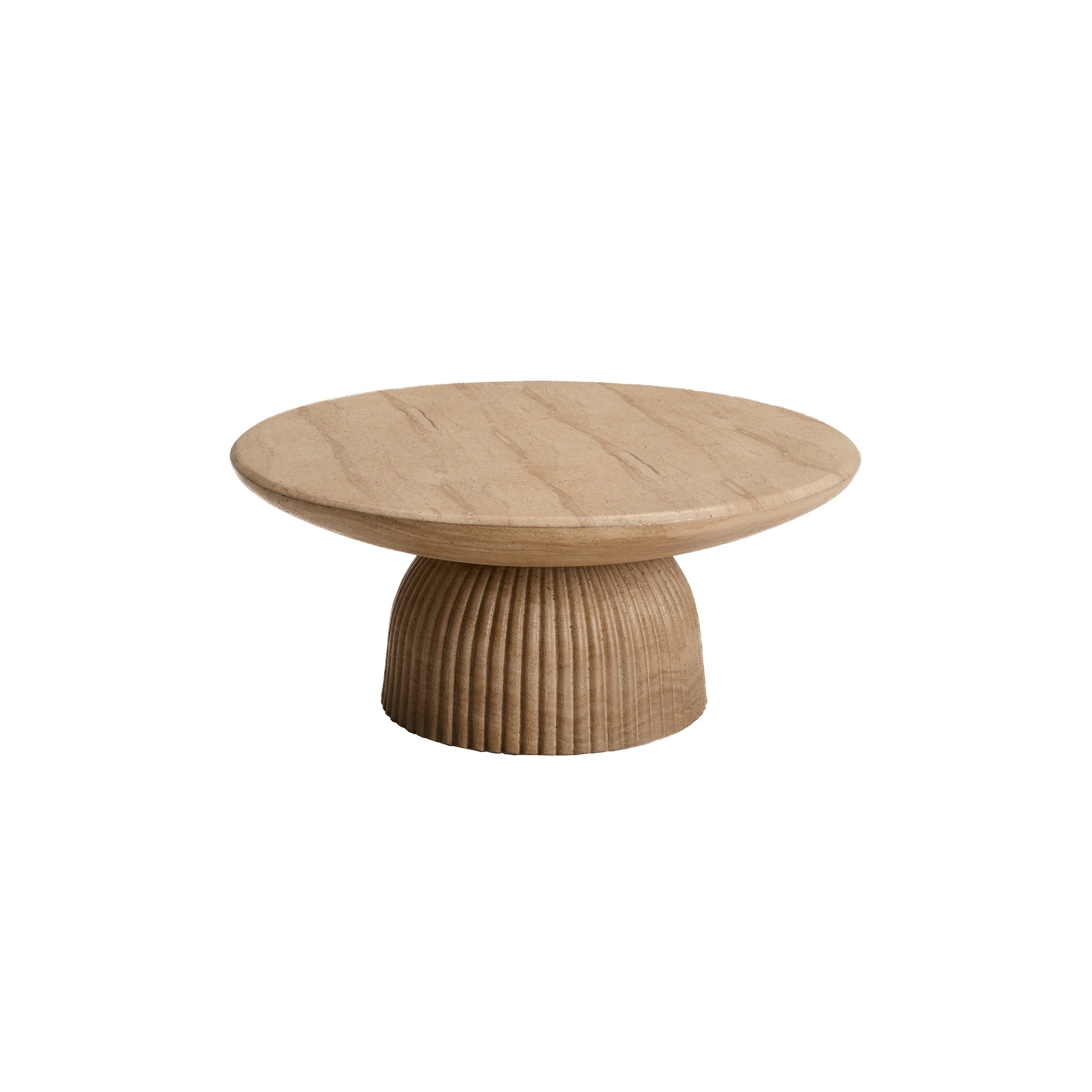 Maddox Single round Coffee Table Stone Marble Effect