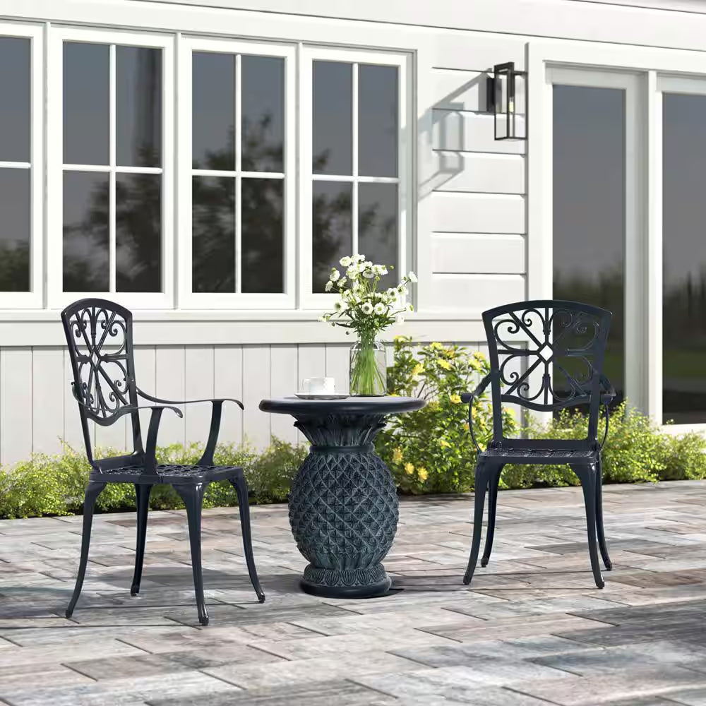 Round Gray Ceramic 21 In. H Outdoor Side Table