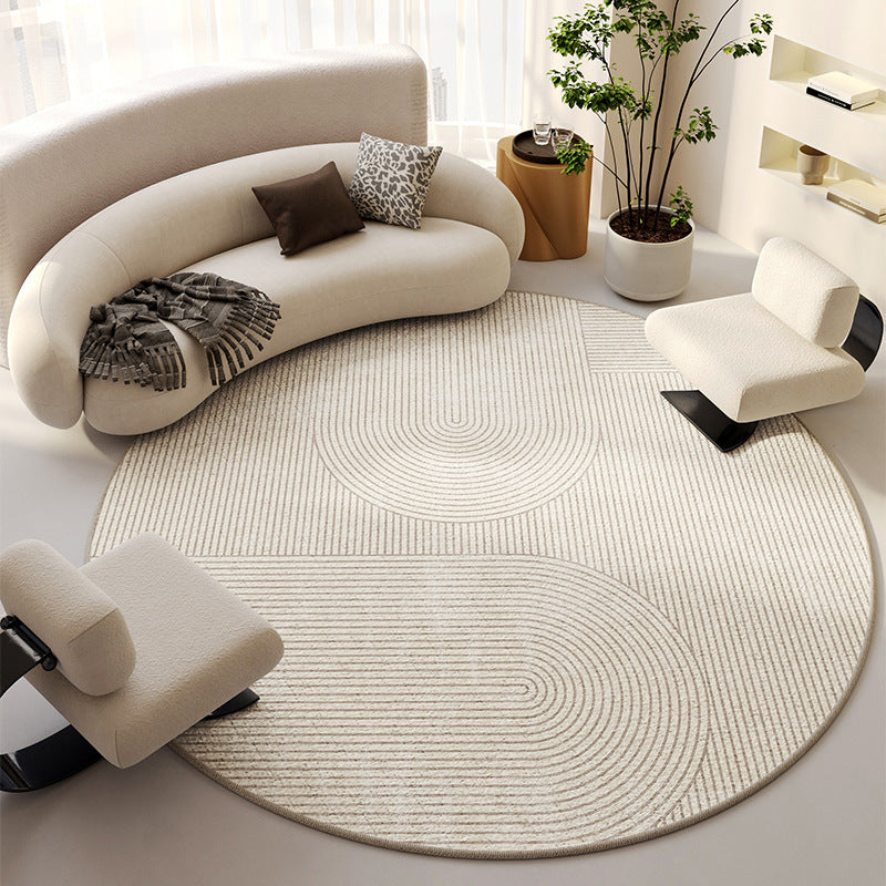 Living Room Round Carpet Household Absorbent Non-slip Crystal Velvet Carpet