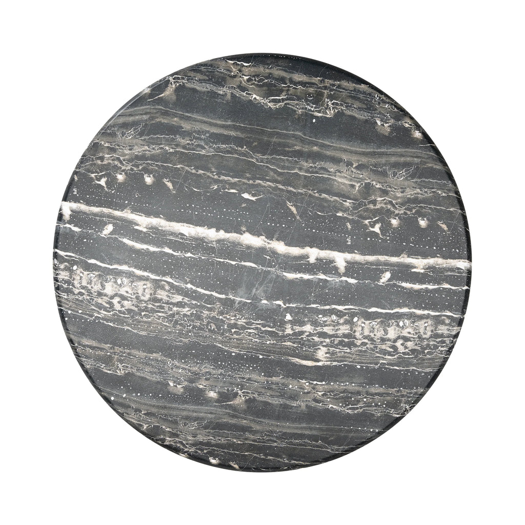 Maddox Single round Coffee Table Stone Marble Effect