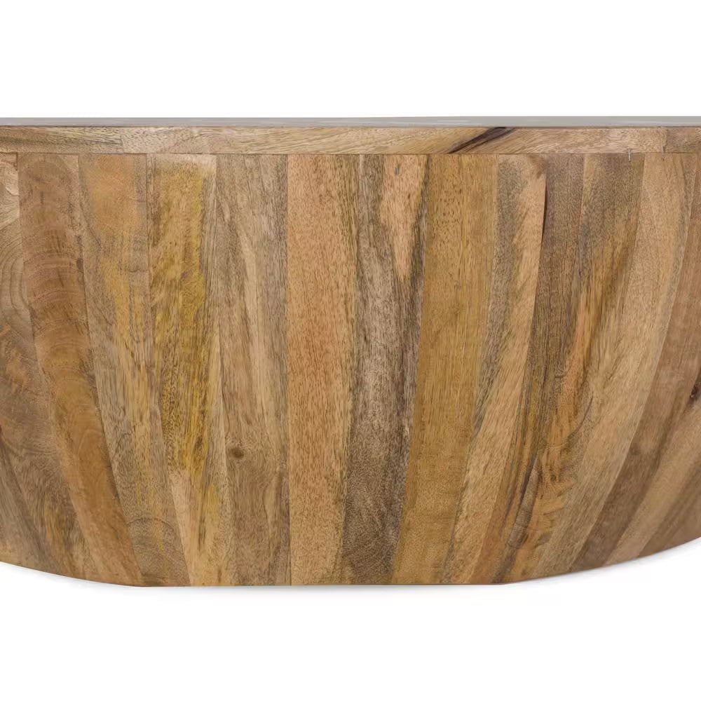 Goa 36 In. Natural round Wood Top Coffee Table