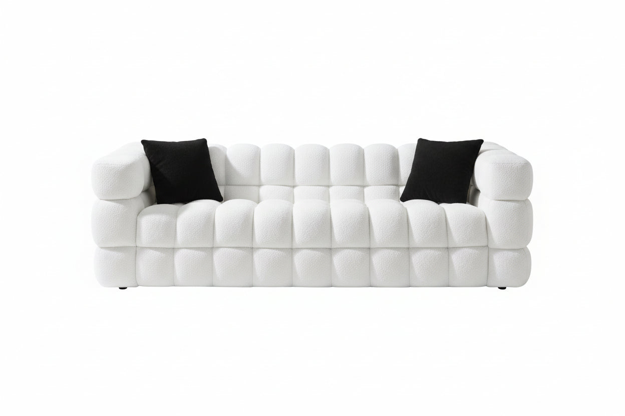 3-Seater Marshmallow Bouclé Sofa