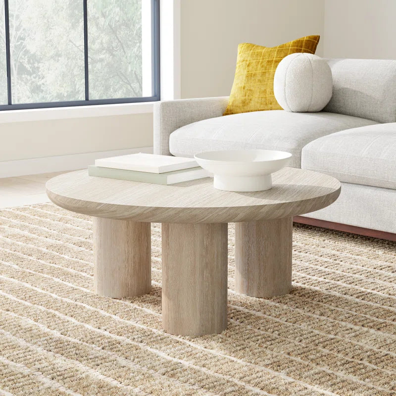 Columnia 40" Solid Wood round Coffee Table