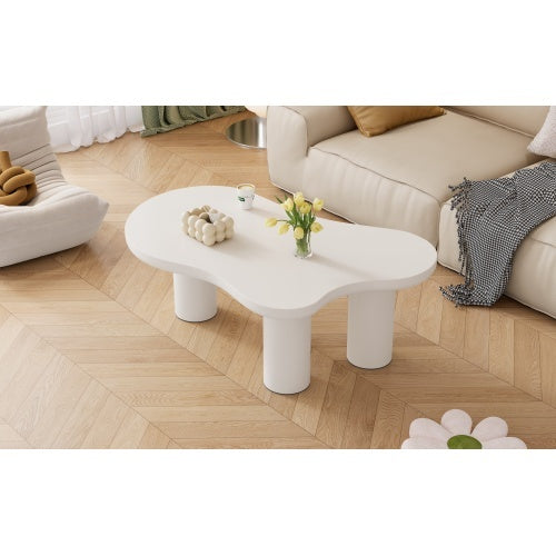 White Cloud-Shaped Coffee Table – Irregular 3-Leg Modern Centrepiece
