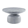 round Coffee Table, Weathered Gray Finish