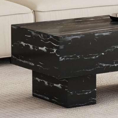 The Black Coffee Table Has Patterns. Modern Rectangular Table, Suitable For Living Rooms And Apartments. 43.3X21.6X17.2