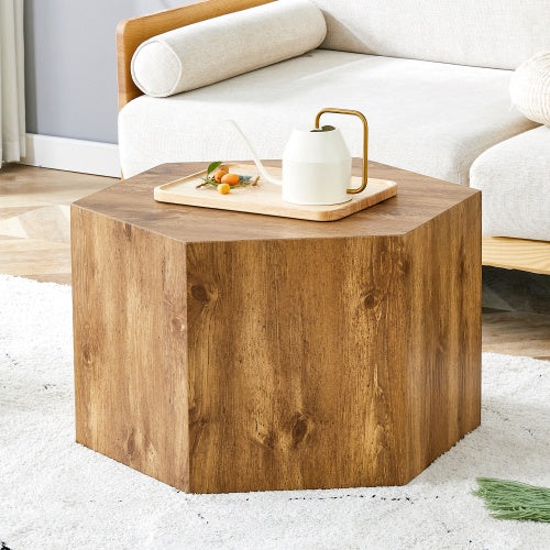 Modern Textured MDF Coffee Table – Elegant Patterned Wood Finish & Durable Design