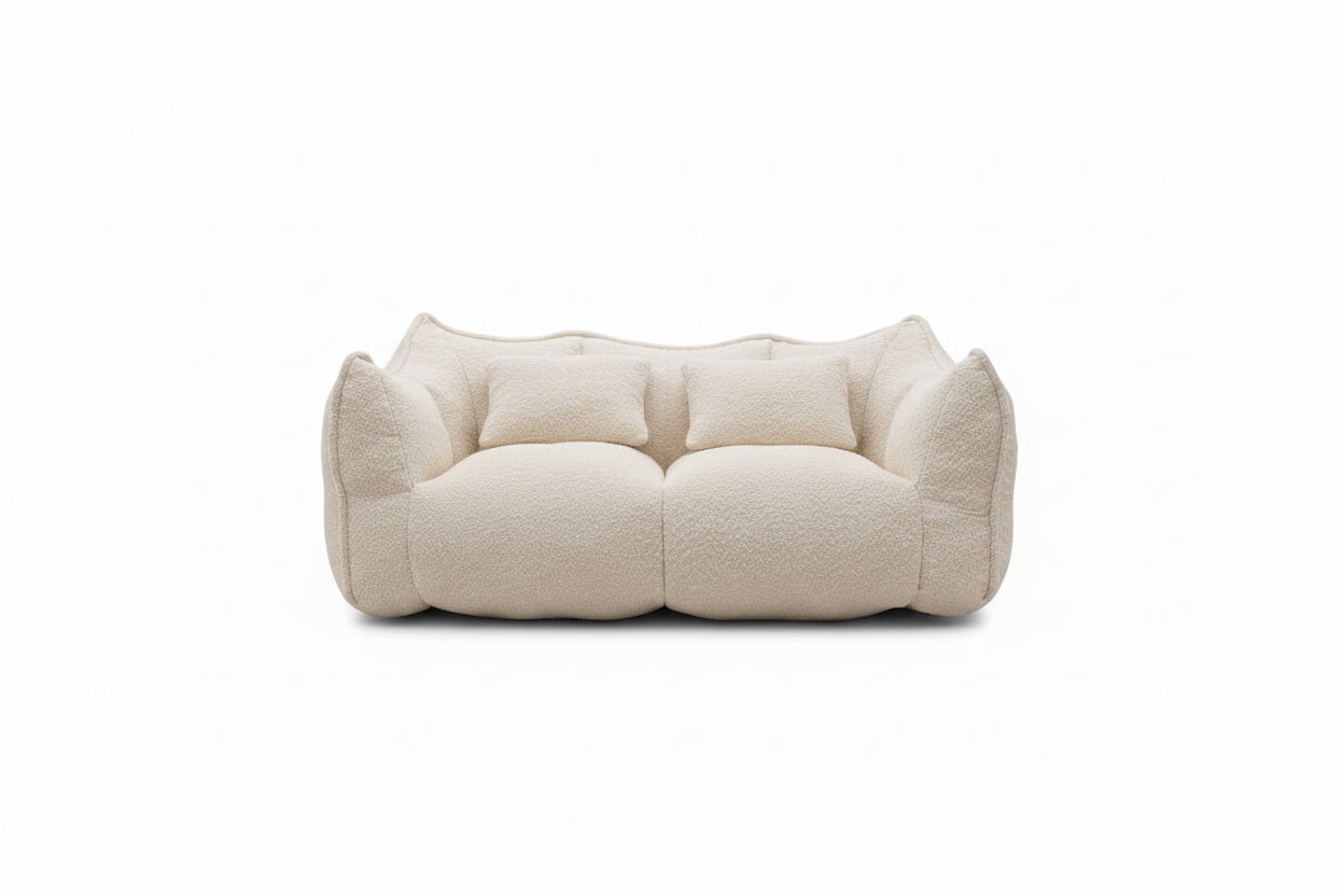 Compressed Plush Bean Bag Sofa – Ultra‑Soft Bouclé Lounge Chair