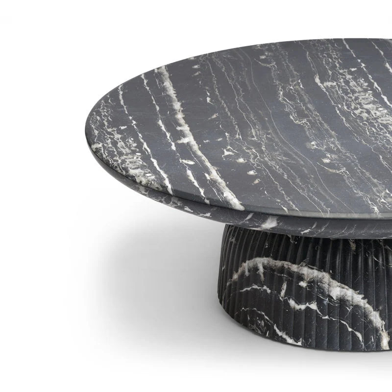 Maddox Single round Coffee Table Stone Marble Effect