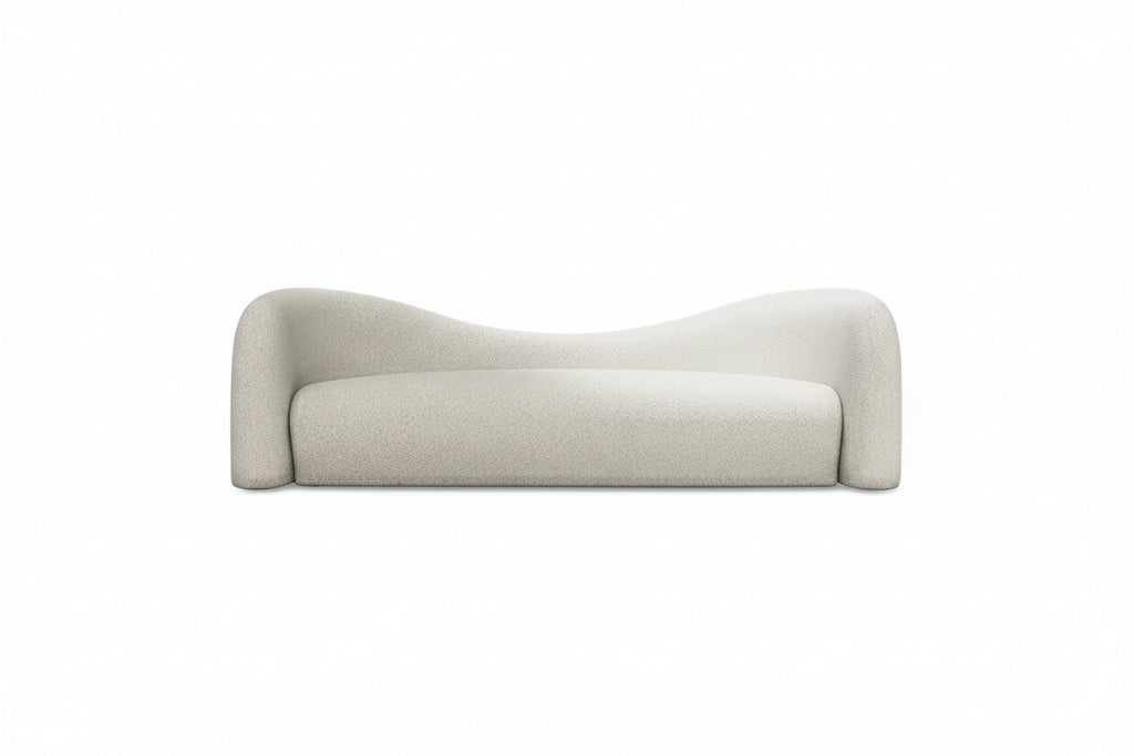 Lamb Wool Living Room Sofa| Luxe Off-White