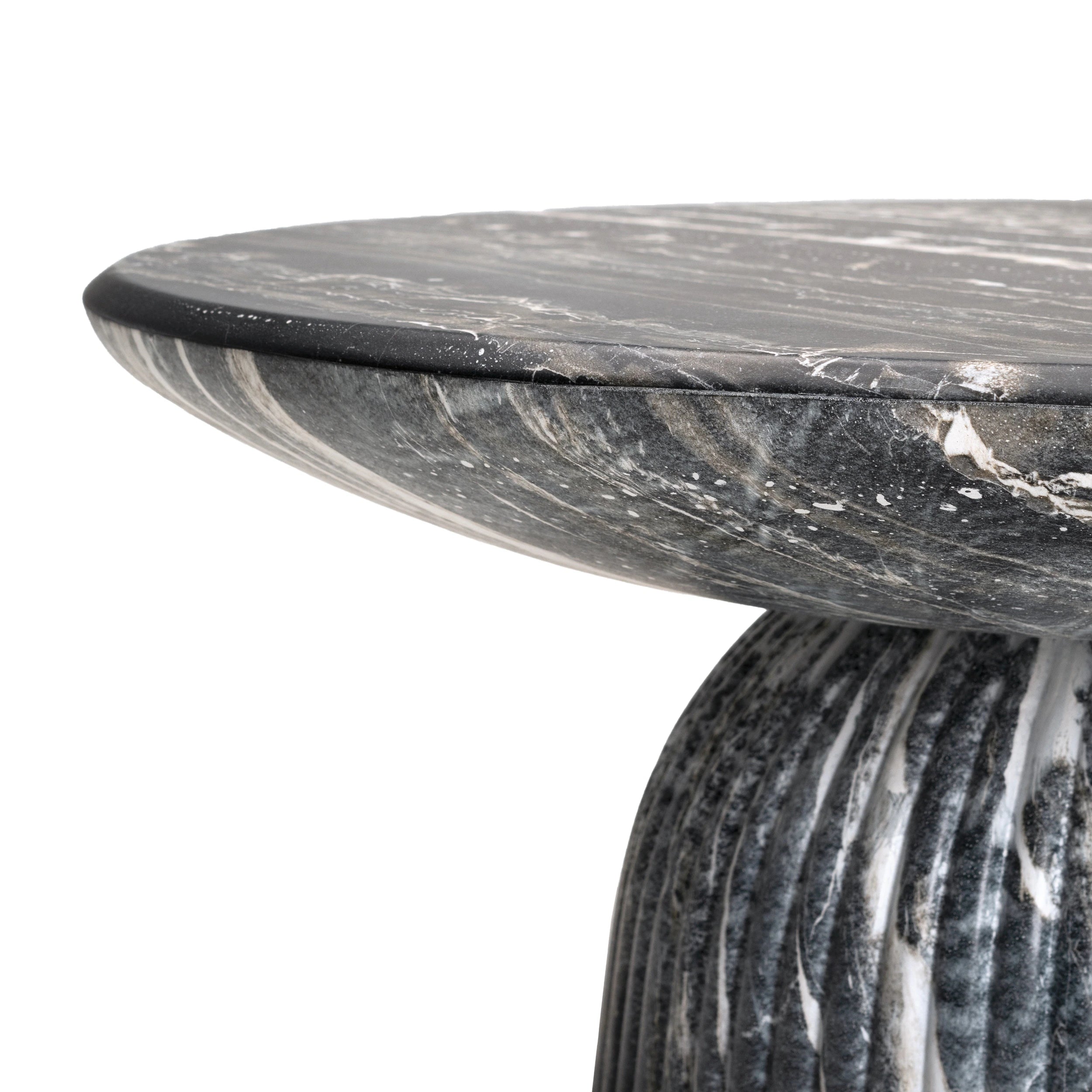 Maddox Single round Coffee Table Stone Marble Effect