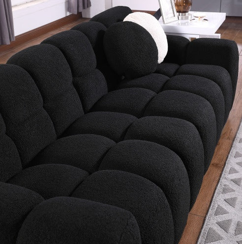 Marshmallow Bouclé Sofa 3-Seater — 87.4" Deep & Cozy Structure