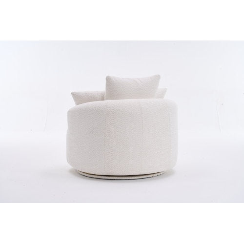 Swivel Compression Chair – White Crochet Yarn Full-Sponge Comfort