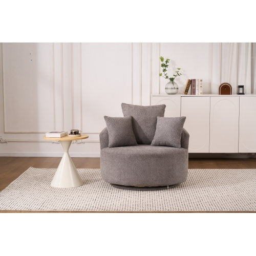 Swivel Compression Chair – White Crochet Yarn Full-Sponge Comfort