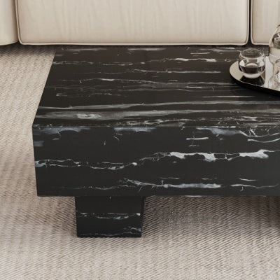 The Black Coffee Table Has Patterns. Modern Rectangular Table, Suitable For Living Rooms And Apartments. 43.3X21.6X17.2
