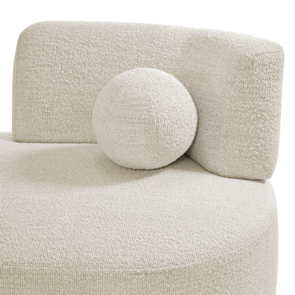 Juliet Modern Boucle Chaise & Storage Ottoman, Pearl