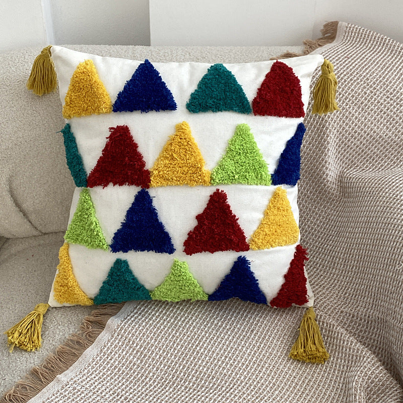 Living Room Home Fashion Rainbow Tufted Pillow Cover